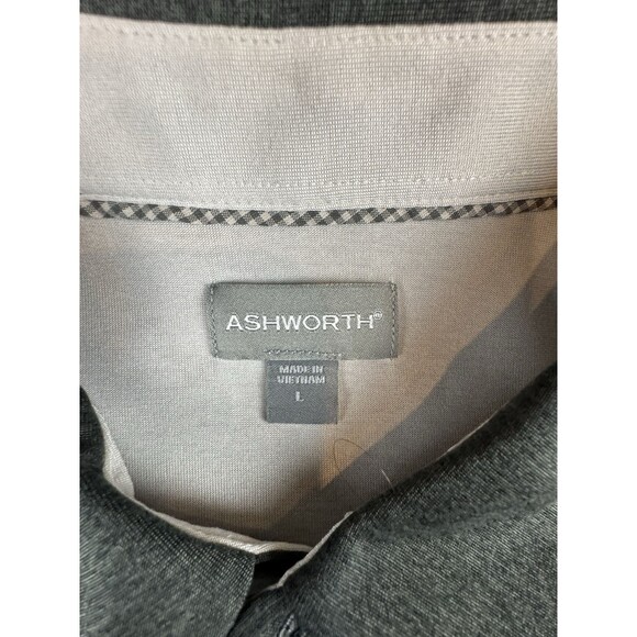 Ashworth Mens Polo Size Large Shirt Green Golf Performance Breathable Quick Dry - Picture 10 of 11